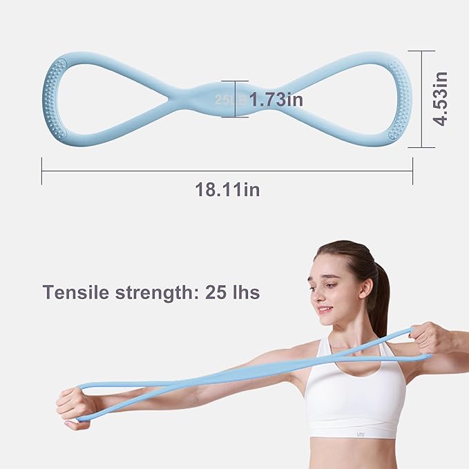 Luminous Resistance Bands, 8 Shaped Exercise Bands, with Handles Band for Arms, Back, Shoulder Stretch, Resistance Bands Women Men, Gift for Yoga Lover/Beginner, Not Break - Bloomnest