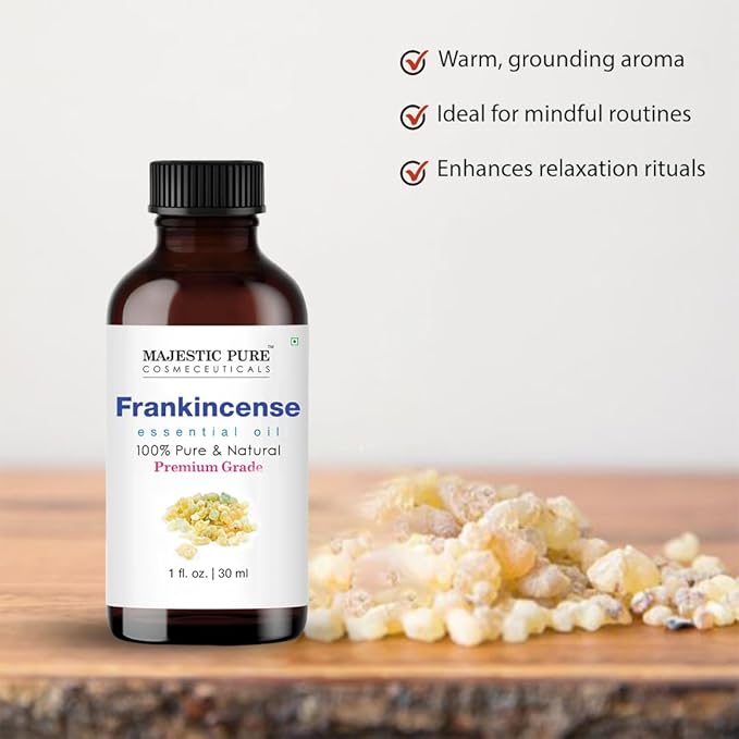 Majestic Pure Frankincense Essential Oil with Glass Dropper - 1 Fl Oz - 100% Pure and Natural Frankincense Oil - Premium Grade Essential Oils for Diffuser, Aromatherapy, Soap and Candle Making - Bloomnest