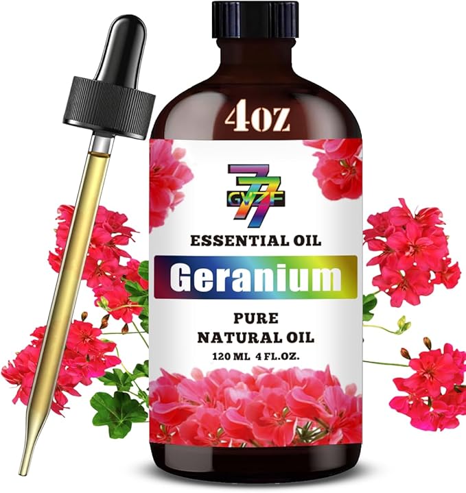 Geranium Essential Oil (4 oz/120 ml) — Geranium Oils for Aromatherapy, diffusers, humidifiers, Home fragrances, DIY Skincare, soap Making, DIY Candle, Relaxation, Yoga, and Meditation - Bloomnest