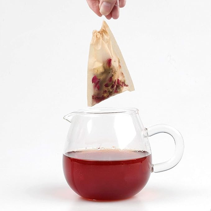 100Pcs Disposable Tea Bags for Loose Leaf Tea, 100% Natural Wood Pulp Paper Material, Empty Unbleached Filter Bags with Drawstring - Bloomnest