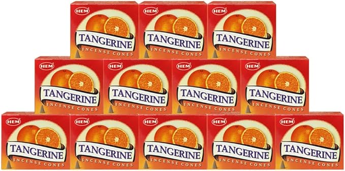 Tangerine Incense Cones and Cone Incense Burner Bundle Insence Insense Hem Incense