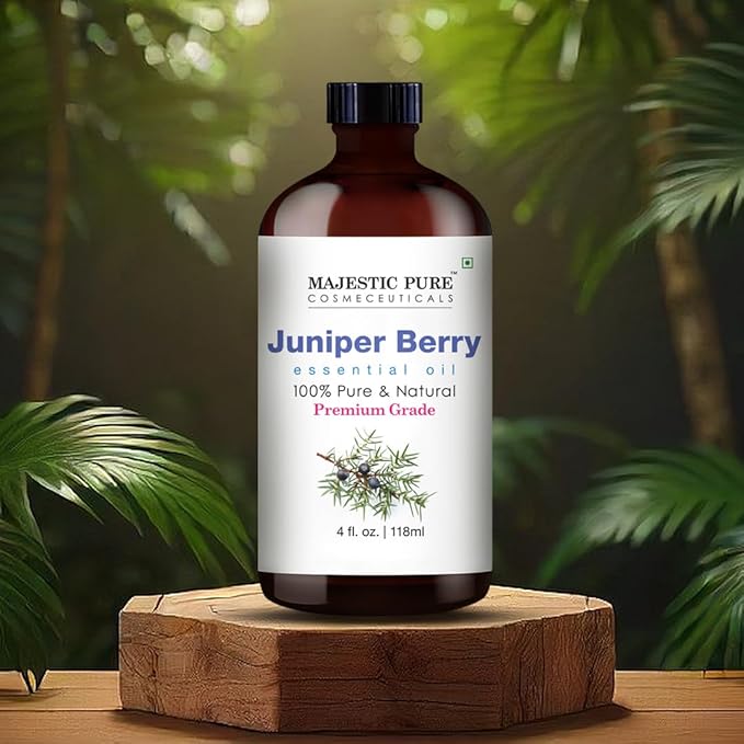 Majestic Pure Essential Oil with Glass Dropper - 100% Pure and Natural - Essential Oils for Diffuser, Aromatherapy, Soap and Candle Making, Juniper Essential Oil, Juniper Oil, 4 Fl Oz - Bloomnest