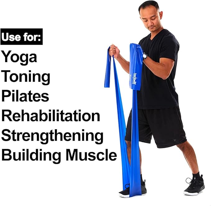 Resistance Band for Working Out - 8,16,24 Yard Resistance Bands Bulk Rolls - 10 Strengths in Light Medium and Heavy Exercise Bands - Latex Free Workout Bands Including iPhone App and e-Book - Bloomnest