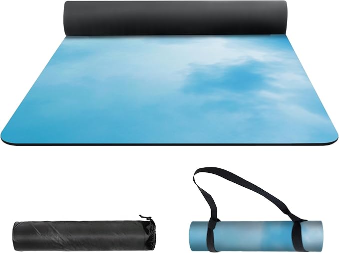 nuveti Yoga Mat Print Extra Thick TPE Non Slip Fitness Exercise Mat with Carrying Bag,72"x24" Extra Thick 6MM Exercise & Workout Mat for Yoga, Pilates Fitness and Floor Exercises - Bloomnest