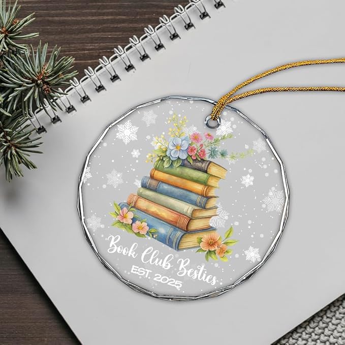 Book Glass Ornament – Handcrafted Hanging Decoration, Elegant Keepsake with Unique Book Design, for Home, Holiday Tree, or Special Occasion - Bloomnest