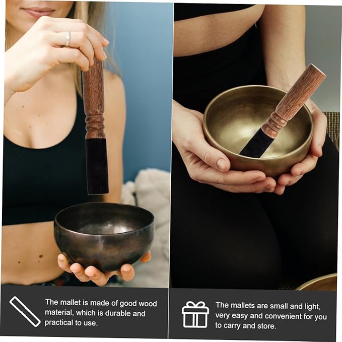 2Pcs Durable Singing Bowl Mallets for Meditation and Sound Healing Sticks for Yoga Bedroom and Temple Use Easy to Clean Sound Bowl Accessories - Bloomnest