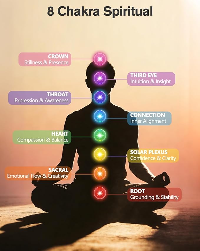 Portable Electronic Tibetan Singing Bowl, 8 Chakra Modes with 8 Chakra Cycle Play Mode, Auto/Manual Mode, Vibration & Built-in Timer, USB-C Rechargeable Meditation Device for Yoga, Reiki, Relaxation