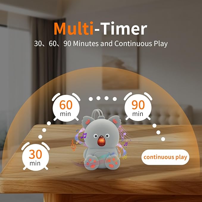 Baby Sound Machine & Bluetooth Speaker | White Noise Machine for Infants with Non-Looping Soothing Sounds, Portable Sleeping Music with Timer for Nursery, Travel & Home - Bloomnest