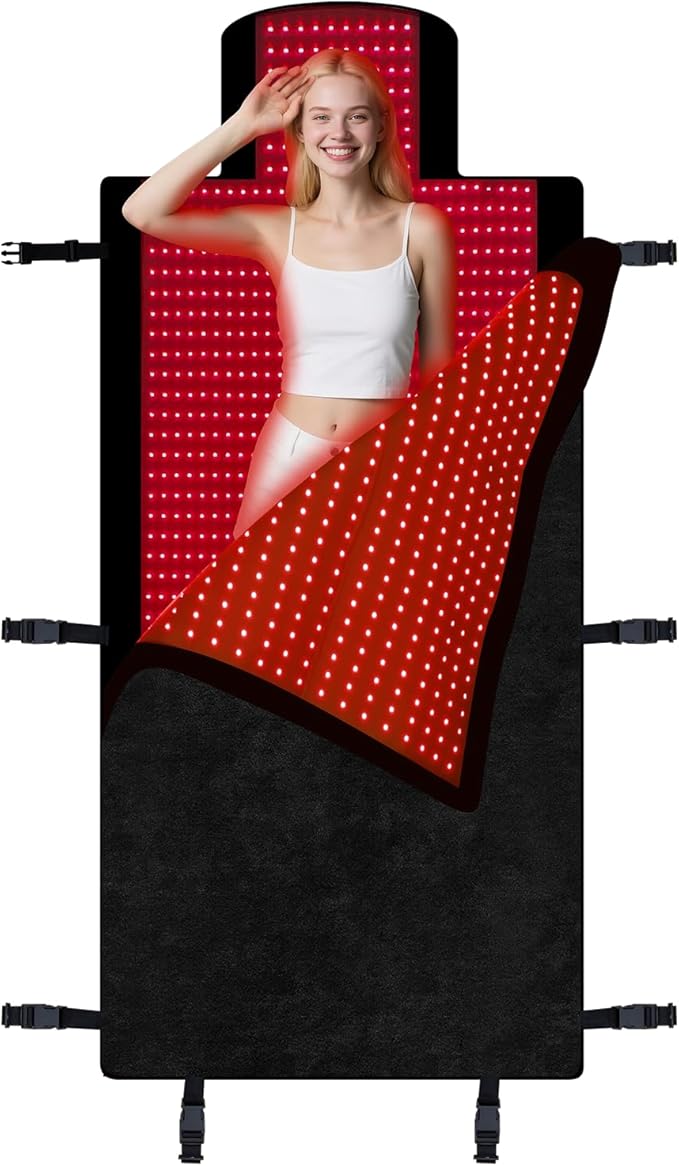 Red Light Therapy Mat Full Body 74.8"x33.6", Infrared Red Light Therapy Blanket with 2630 LEDs, 660nm & 850nm Dual Wavelength, Pulse Modes, Timer & Intensity Control MorespondBestRedLightTherapyMat