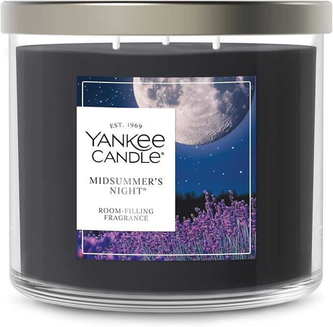 Yankee Candle Mid Summer's Night, Scented Candle, 14.5oz 3-Wick Candle Jar with up to 40 Hours Burn Time, Giftable - Bloomnest
