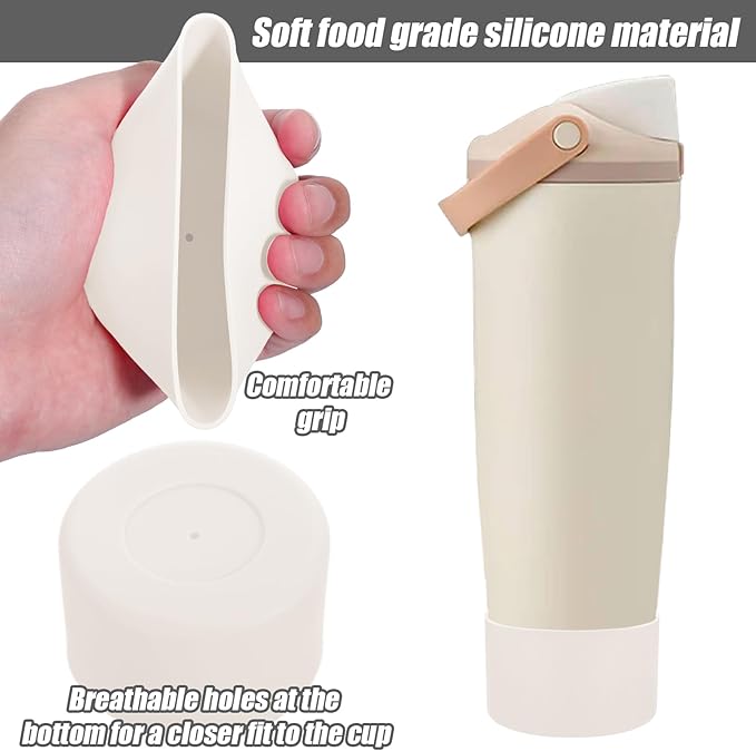 Mity rain 2PCS Protective Silicone Boots for Owala 30oz & 40oz FreeSip Sway Bottles & Tumblers - Accessories for owala, Enhances Stability & Prevents Scratches (Apricot Beige) Mityrain