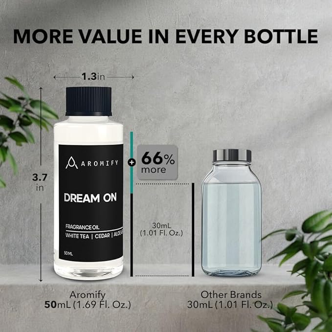 Dream On Diffuser Oil, 50mL 1.6 FL Oz, Luxury Hotel Scent Diffuser Oil for Home, Office & Spa, Fragrance Essential Oils for Aromatherapy, Aloe Vera & Cedarwood - Bloomnest