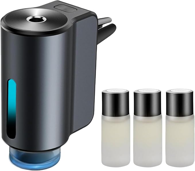 Car Air Freshener Diffuser, Smart Car Air Freshener, Car Diffuser Air Freshener with Three Adjustable Modes, Aromatizante Para Carro with 3pcs Essential Oil, Car Fresheners Long Lasting - Bloomnest