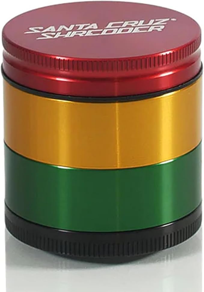 Santa Cruz Shredder Metal Spice Grinder Made in USA (Medium (2.2 Inch), Rasta) - Bloomnest