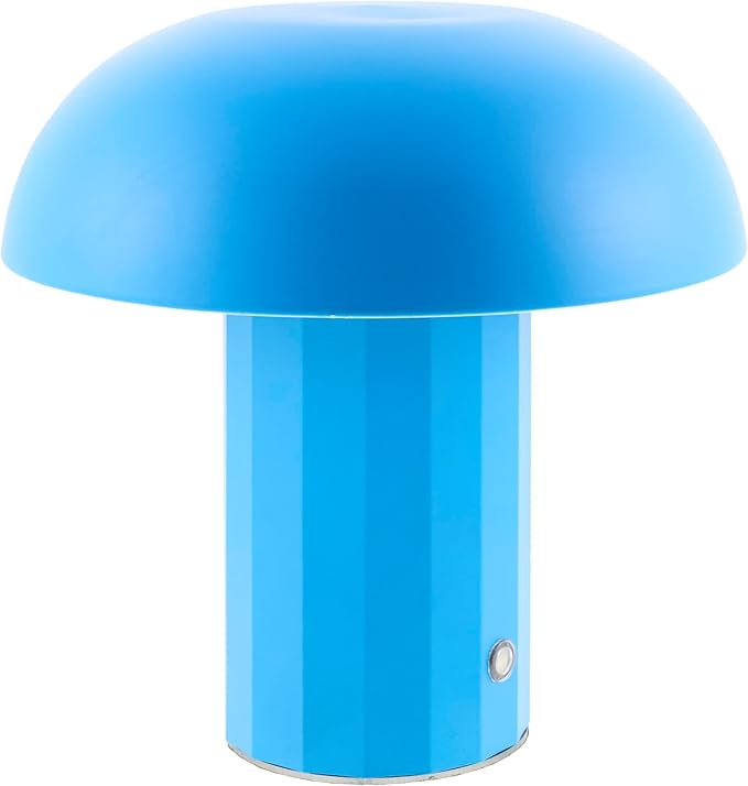 Mark&Day Table Lamps, Saturnino Traditional Blue Bedside Table Lamp for Nightstand Bedroom, Living Room or Office (8" H x 7" W x 7" D) - Bloomnest