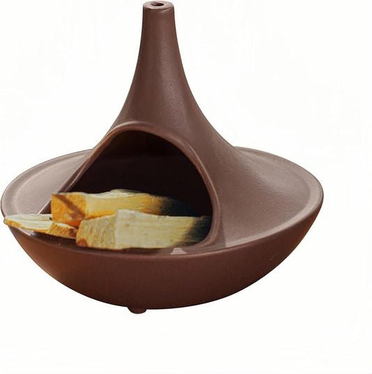 3 in 1 Incense Holder for Palo Santo Sticks Sage Bundles Cone Incense, Handcrafted Ceramic Incense Burner Holder Ash Catcher with Chimney, Smudge Bowl for Yoga Meditation Home Decor (Chimney Red) GRAMSTORMAX