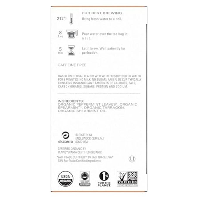 TAZO Refresh Mint Herbal Tea Bags, Caffeine Free, 96 Total Tea Bags (16ct - Pack of 6) - Bloomnest