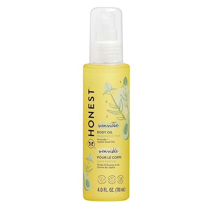 The Honest Company Fragrance Free Moisturizing Body Oil | Nourish + Soothe Baby's Skin | Plant-Based, Hypoallergenic, Vegan | 4.0 fl oz - Bloomnest