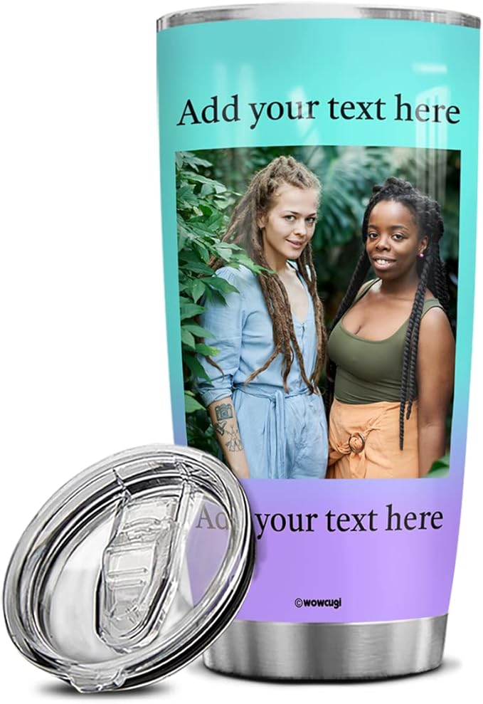 wowcugi Personalized Picture Photo Tumbler Custom Pictures Stainless Steel Insulated Tumblers Coffee Mug 20oz 30oz For Women Girls Birthday Christmas Friendship Cup Gifts For Bestie Best Friend Sister - Bloomnest