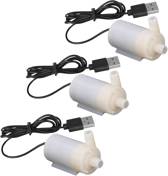 3PCS DC 3-5V USB Micro Submersible Mini Water Pump,Small Aquarium Pump for Fish Tank Aquariums Pond Fountain Hydroponics Garden (White) - Bloomnest