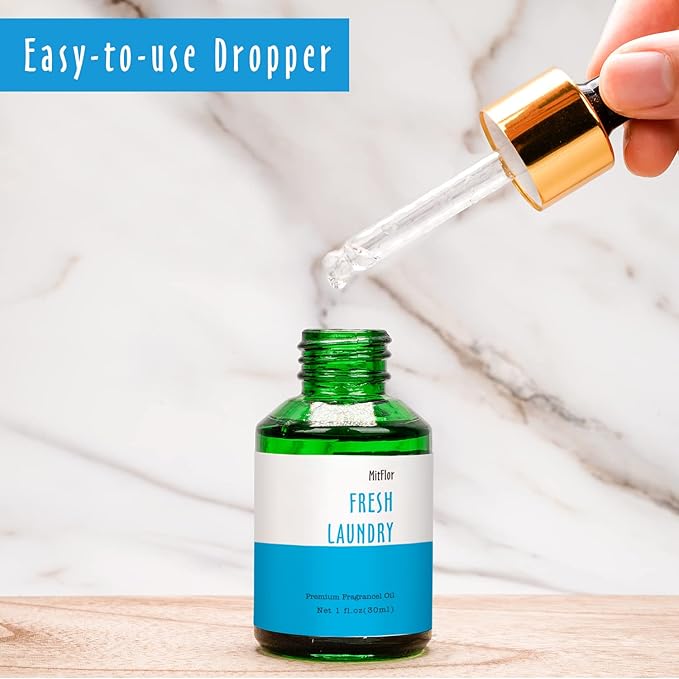 Fresh Laundry Fragrance Oil, MitFlor Single Scented Oil, Large Size Premium Grade Fragrance Oil for Soap & Candle Making, Aromatherapy Diffuser Oil, Refreshing Lemony Scent for Home Fragrance, 30 ml - Bloomnest