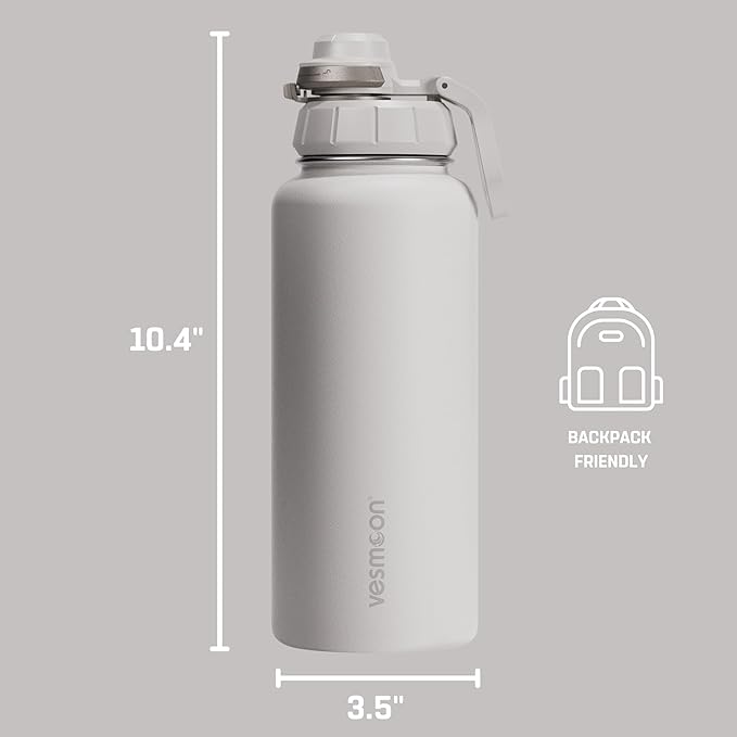 Vesmoon Vessence Tea Infuser Bottle - 32 Oz Insulated Loose Leaf & Fruit Infuser Bottle | Leak Proof with FlowSip Lid