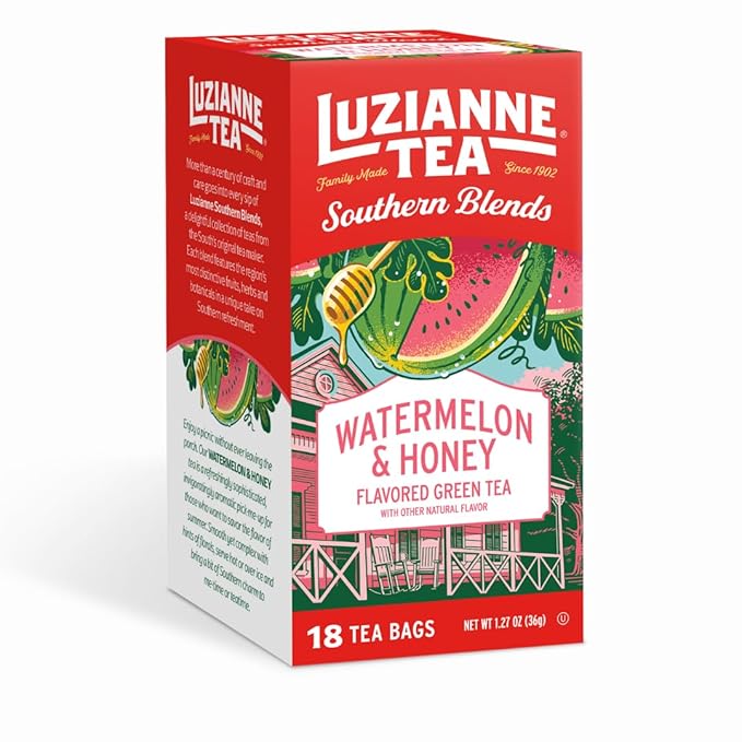 Luzianne Southern Blends Watermelon & Honey Flavored Herbal Tea Bags, 18ct Box (Pack of 1) - Bloomnest