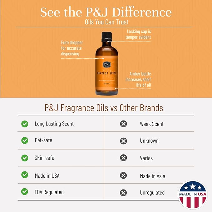 P&J Trading Fragrance Oil | Harvest Spice Oil 100ml - Candle Scents for Candle Making, Freshie Scents, Soap Making Supplies, Diffuser Oil Scents - Bloomnest
