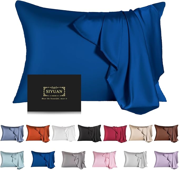 Mulberry Silk Pillowcase for Hair and Skin,Toddler Size Kids Silk Pillow Case with Hidden Zipper,Allergen Proof Dual Sides Soft Breathable Smooth Silk Pillow Cover(Toddler,Gem Blue) - Bloomnest