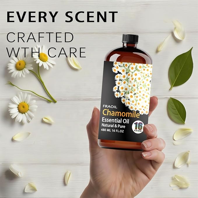 Chamomile Essential Oil, Chamomile Oil 16 Fl Oz 480 ML for Diffuser Humidifier Yoga Cleaning DIY Candle Soap Making Perfume Gift for Women Essential Oils - Bloomnest