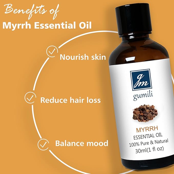 Frankincense and Myrrh Essential Oil, 100% Pure Undiluted Essential Oil for Skin, Hair, Aromatherapy - 1 oz (Pack of 2) - Bloomnest