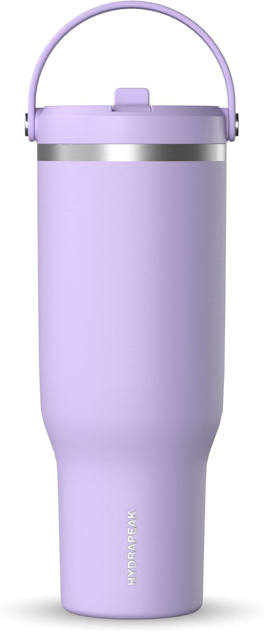 Hydrapeak Nomad 40 oz Tumbler with Handle and Straw Lid, Leakproof, Double Insulated, 40oz Cup Stainless Steel (Lavender) - Bloomnest