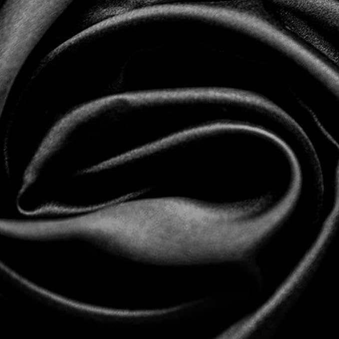 Hypoallergenic Pillow Case Made in USA, Premium Black Silk Pillow Cases, 6A Grade 22 Momme Pure Silk Pillowcase, Zipper Closure, Machine Washable, 1 Pc 20"x30" (Queen, Black) - Bloomnest