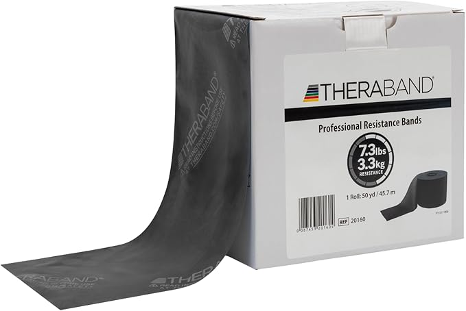THERABAND Resistance Band, Black, Special Heavy, 50-Yard Roll, Latex Elastic Band for Exercise - Bloomnest