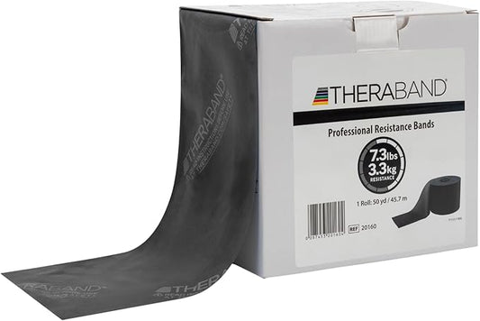 THERABAND Resistance Band, Black, Special Heavy, 50-Yard Roll, Latex Elastic Band for Exercise - Bloomnest