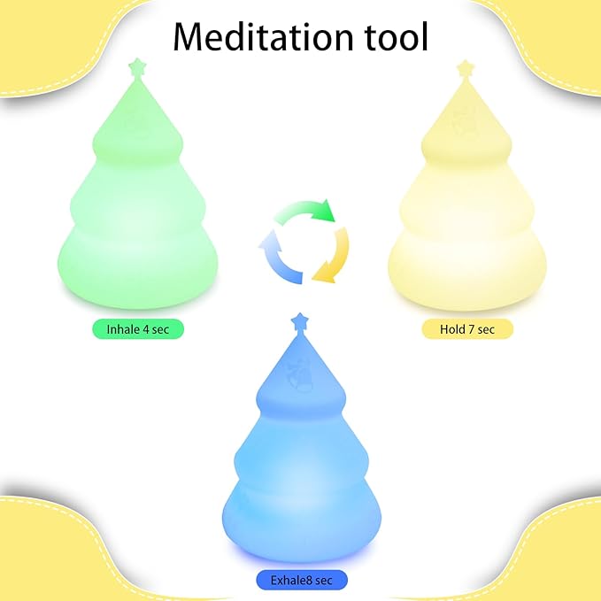 YeeBeny Breathing lamp Guided Visual Meditation Tool for Mindfulness, Slow Your Breathing & Calm Your Mind for Stress & Anxiety Relief, 478 Seconds Breathing Frequency, Gift for Adults & Kids