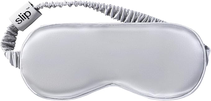 slip Pure Silk Sleep Mask - 100% Pure 22 Momme Mulberry Silk Eye Mask - Comfortable Sleeping Mask with Elastic Band + Filler and Internal Liner, Silver - Bloomnest