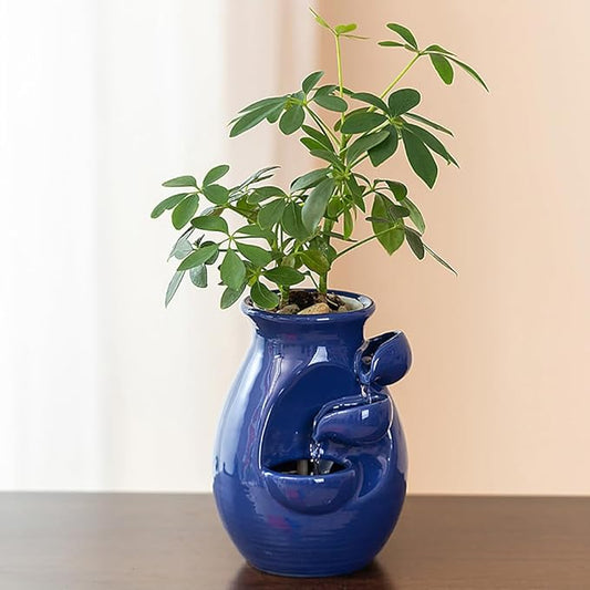 Ceramic Tabletop Desktop Fountain Water Feature Waterfall Home Indoor Decoration (Blue) - Bloomnest