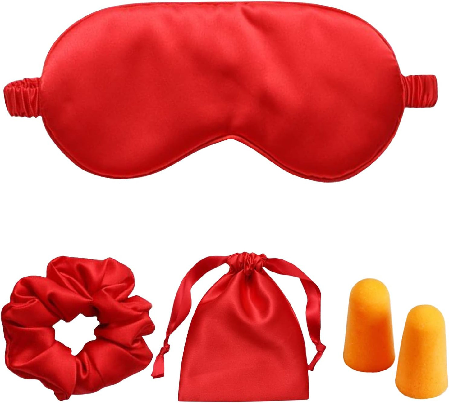 Silk Satin Sleeping Eye Mask, Red Sleep Eye Night Blindfold for Women and Men, Soft Breathable Blackout Eyeshade Eye Cover for Travel, Wedding Bridesmaid Gift