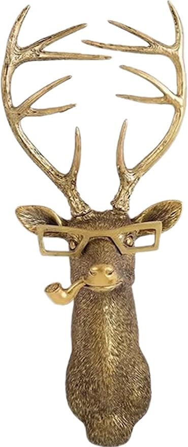 UITWMKTG Gold Animal Head Wall Decor Wall Sculpture Home Decor Statue for Living Room Office Bedroom Modern Decor for Men Women Deer - Bloomnest