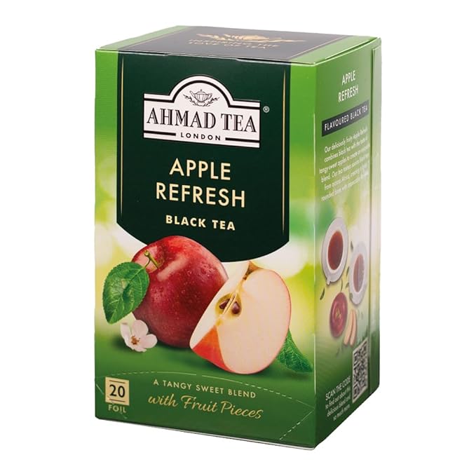Ahmad Tea Apple Refresh Black Tea, 20-Count Tea Bags (Pack of 6) - Bloomnest