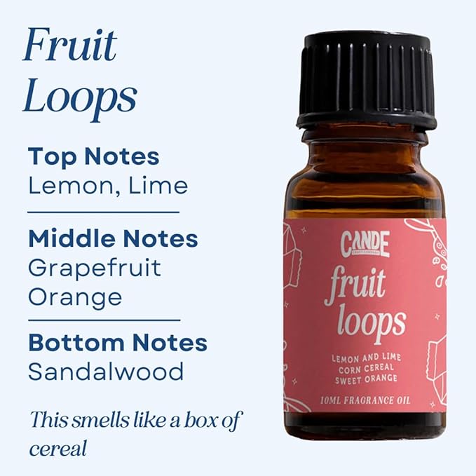 CANDECraftCo Premium Fragrance Oil – Diffuser Oils Fragrances Scented for Home, Candle Soap Making Supplies, Aromatherapy Blends for House (0.34 Fl Oz) (2-Pack, Fruit Loops) - Bloomnest