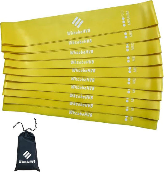 Resistance Loop Exercise Bands-5/10 Pack-10/12 Inch Stretch Bands for Working Out with Carry Bag-Elastic Bands for Physical Therapy, Rehab, Yoga, Pilates and Strength Training at Home or Gym - Bloomnest