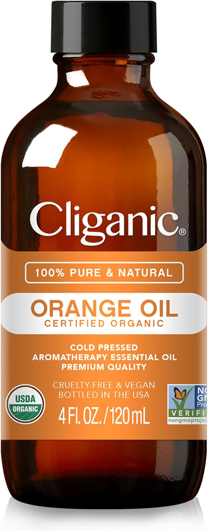 Cliganic Organic Sweet Orange Essential Oil, 4oz - 100% Pure Natural for Aromatherapy Diffuser | Non-GMO Verified Cliganic