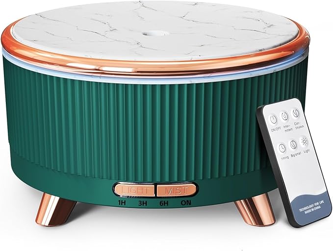 500ML Essential Oil Diffuser: Ultrasonic Aroma Diffuser with Remote Control for Spa Hotel Yoga Room - Humidifier for Bedroom with 7-Color Night Lights & Auto Shut-Off for Nursery/Women Home Relaxation - Bloomnest