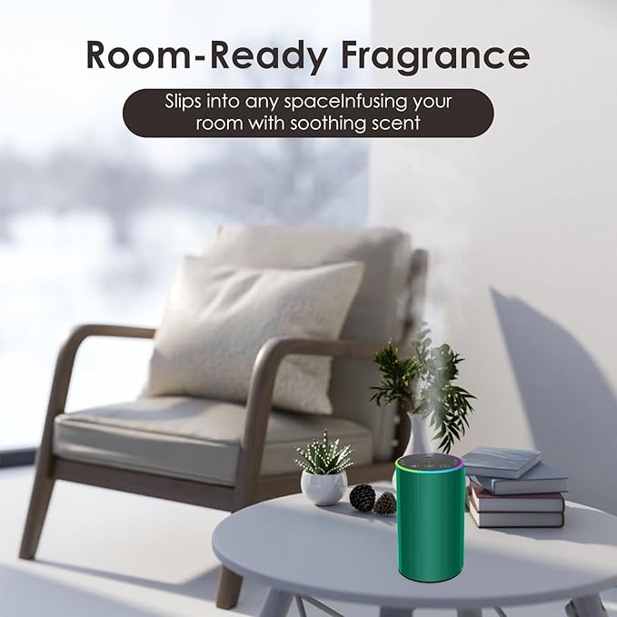 Waterless Essential Oil Diffuser, Battery Powered Mini Scent Air Machine, Aromatherapy Mist Diffuser for Home Room Car Office (Green) - Bloomnest