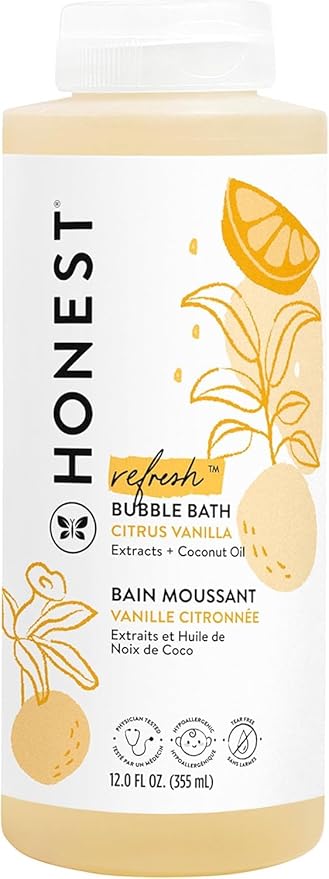 The Honest Company Foaming Bubble Bath Gentle for Baby Naturally Derived Tear-free Hypoallergenic Citrus Vanilla Refresh 12 fl oz - Bloomnest