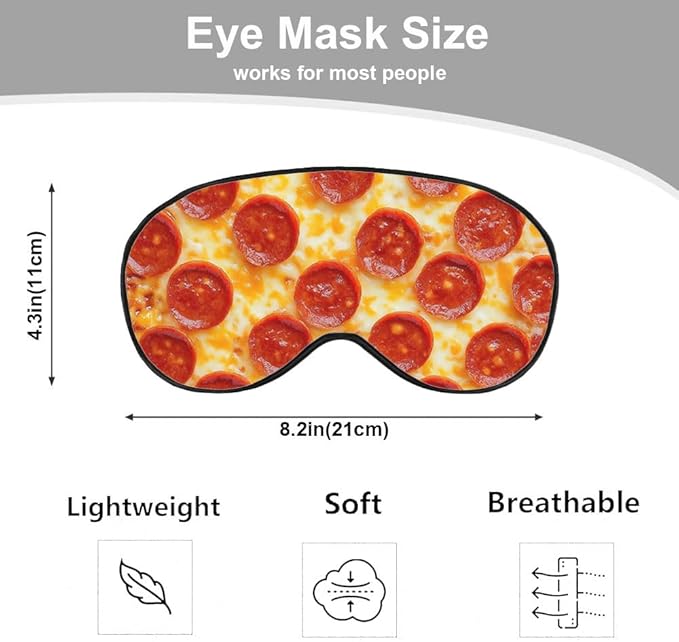 Silk Cheese Pizza Sleep Mask with Adjustable Strap for Travel, Office, Gift - Bloomnest