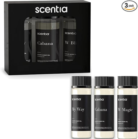 Scentia Hotel Diffuser Oil | Aromatherapy Fragrances Inspired by 5-Star Hotels | Luxurious Scents Gift Set - 3 x 20ml Bottles Set - The 1 Hotel Miami, W Hotels - Thanksgiving & Holiday Gift - Bloomnest