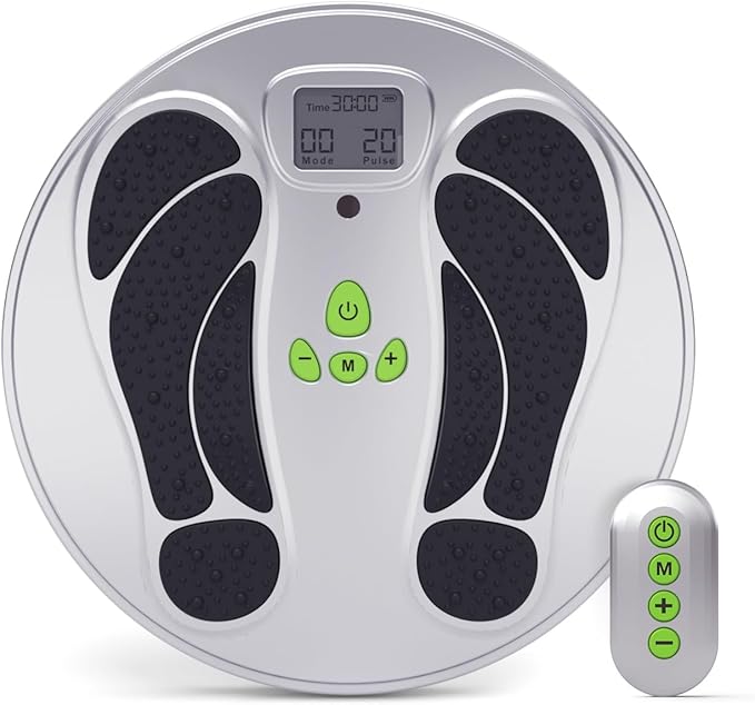 FDA Cleared - EMS Foot Massager for Neuropathy & Pain Relief, PMS/TENS Foot Leg Stimulator for Circulation & Muscle Relaxation, Electric Feet Massager for Neuropathy, Gifts for Family Dad Mun Elder - Bloomnest